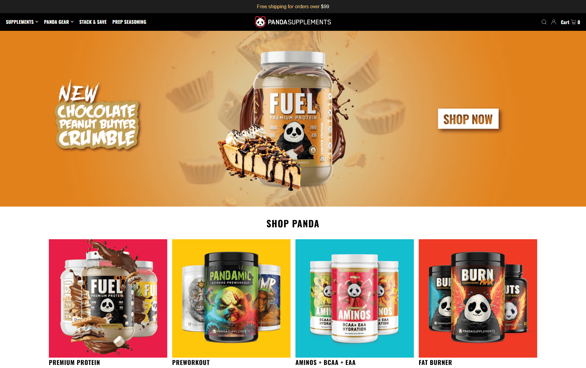 Panda Supps – Vibrant, Playful, Collector-Friendly Nutrition Landing Page