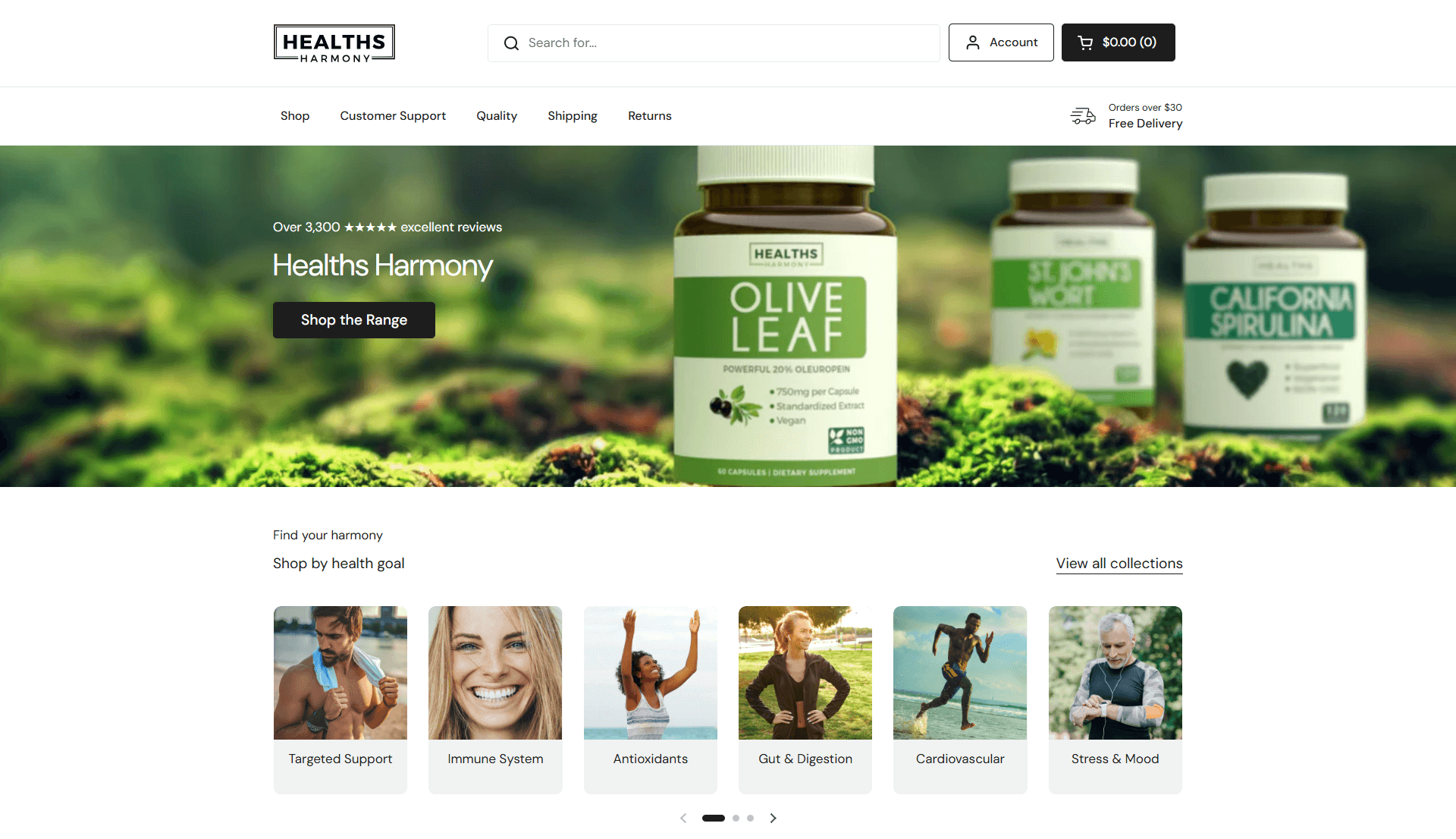 Healths Harmony – Nature-Focused, Goal-Oriented Nutrition Landing Page