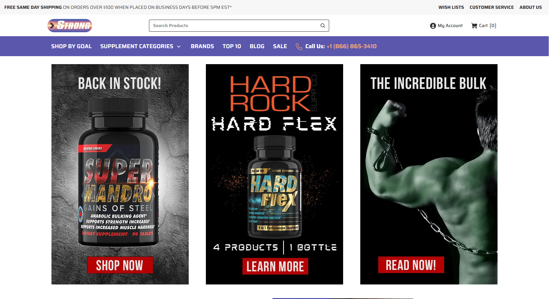 Strong Supplement Shop – Bold, Motivation-Driven Fitness Landing Page