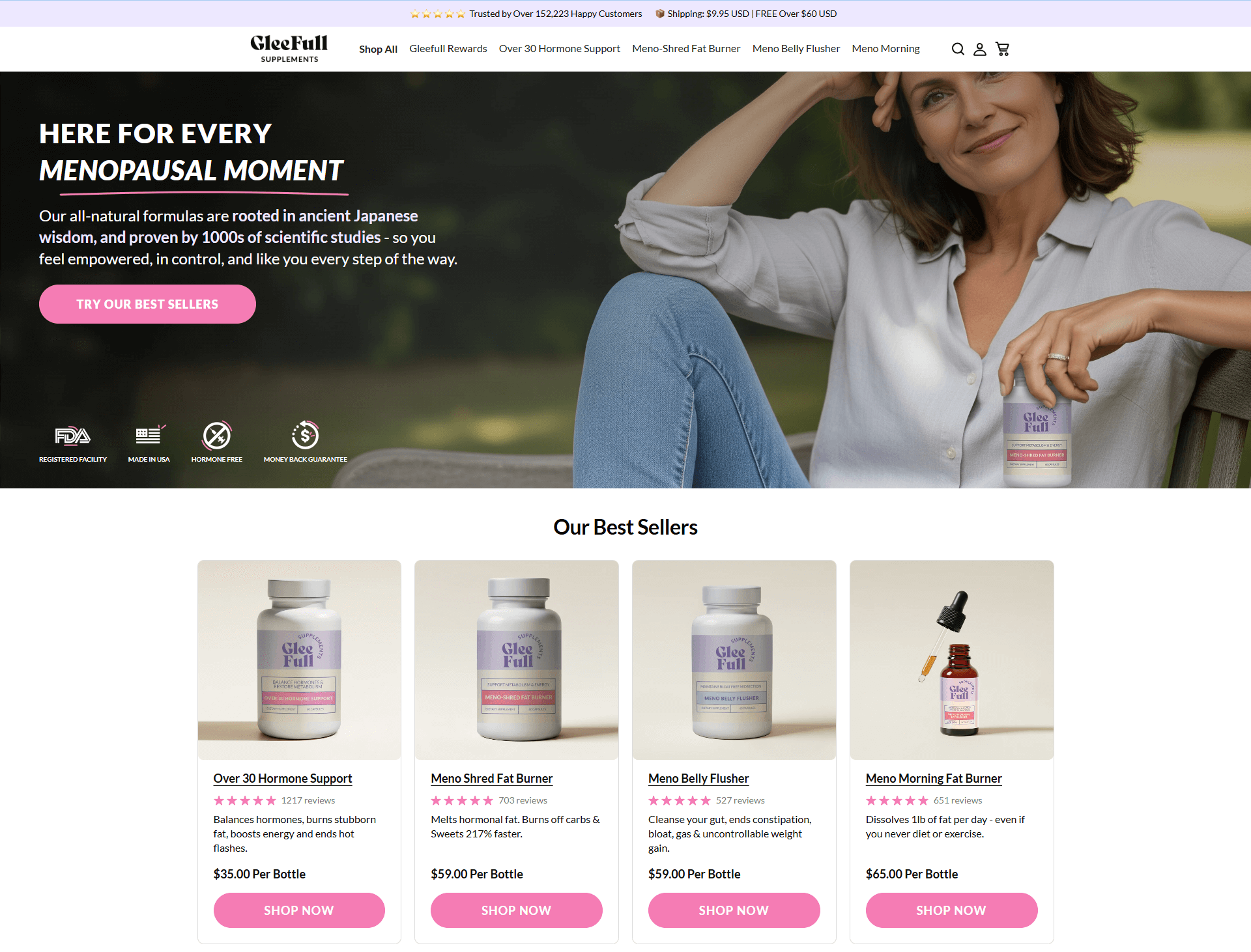 GleeFull Supplements – Uplifting, Community-Focused Women’s Health Landing Page