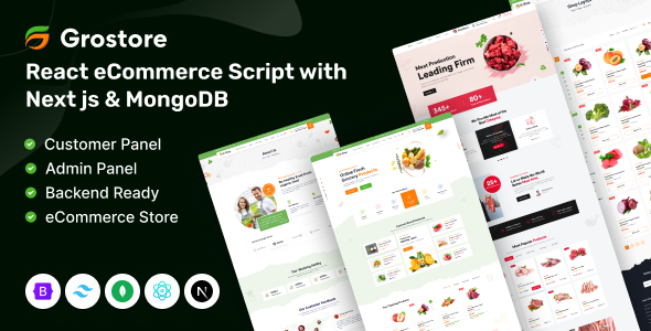 GroStore React eCommerce Script (Next.js + MongoDB)